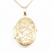 HALLMARKED 9CT GOLD LOCKET PENDANT NECKLACE