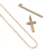 HALLMARKED 9CT GOLD CHAIN & PENDANTS