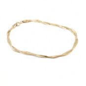 HALLMARKED 9CT GOLD SNAKE CHAIN BRACELET