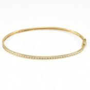 VINTAGE 9CT GOLD & WHITE STONE BANGLE BRACELET
