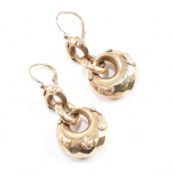 PAIR OF 19TH CENTURY VICTORIAN PENDANT NEARRINGS