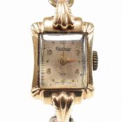 ART DECO ROTARY 9CT GOLD DRESS WRISTWATCH