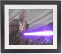 STAR WARS - SAMUEL L JACKSON AUTOGRAPHED MACE WINDU PHOTO - AFTAL