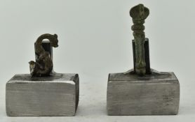 TWO ROMAN ZOOMORPHIC SNAKE SHAPED AMULETS
