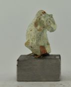 MESOPOTAMIAN GLAZED TERRACOTTA RAM HEAD FIGURE