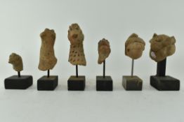 SIX INDUS VALLEY TERRACOTTA ANIMAL HEADS