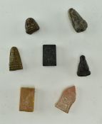 SEVEN THAI & CHINESE ORIENTAL HAND CARVED STONE CHARMS