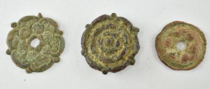GROUP OF THREE ANCIENT ROMAN BRONZE BROOCHES