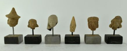 SIX INDUS VALLEY TERRACOTTA HEADS