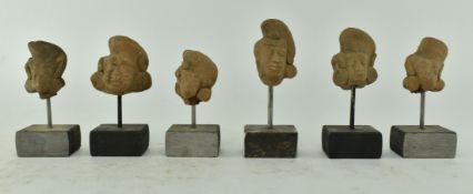 SIX INDUS VALLEY TERRACOTTA HUMAN HEADS