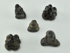 FIVE TAHI ORIENTAL STONE PHRA PIDTA CHARMS PENDANTS