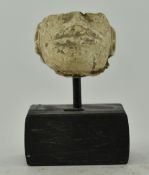BELIEVED AZTEC / MAYAN CARVED STONE MINIATURE MAN'S HEAD