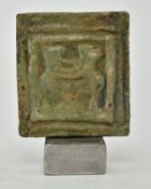 CHINESE TERRACOTTA GREEN GLAZE TILE