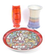 POOLE MEDIEVAL VASE, CHARGER & STUDIO VASE