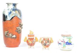 EARLY 20TH CENTURY JAPANESE SUMIDA GAWA POTTERY VASE