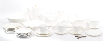 VINTAGE 20TH CENTURY WHITE PORCELAIN DAINTY WHITE TEA SET