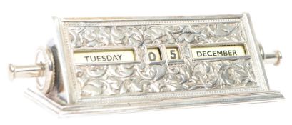 19TH CENTURY WHITE METAL PERPETUAL CALENDAR