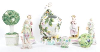 COLLECTION OF CERAMIC PIECES BY THOMAS BEVINGTON & SITZENDORF