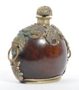 LATE 19TH / EARLY 20TH CENTURY CHINESE WHITE METAL OPIUM BOTTLE