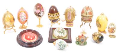COLLECTION OF TWELVE VINTAGE 20TH CENTURY DECORATIVE EGGS