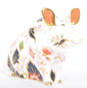 ROYAL CROWN DERBY PAPERWEIGHT - PIG
