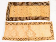 TWO 1940'S KUBA AFRICAN WALL HANGING CLOTH FABRIC PANELS DECOR