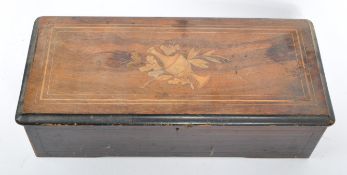 19TH CENTURY SWISS ROSEWOOD INLAID MUSIC BOX