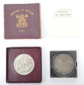 1889 QUEEN VICTORIA SILVER CROWN & FESTIVAL OF BRITAIN CROWN