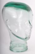 20TH CENTURY PRESSED CLEAR GLASS MILLINERS BUST