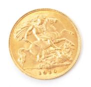 1910 EDWARD VII 22CT GOLD HALF SOVEREIGN COIN