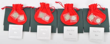 FOUR ROYAL MINT 2006 1/10 OUNCE SIXPENCE COINS