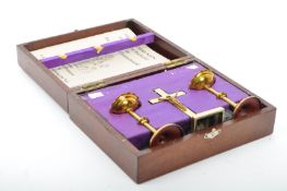 MID CENTURY CHAPLAINS TRAVELLING HOLY COMMUNION SET
