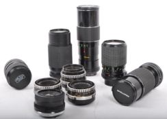 COLLECTION OF LATE 20TH CENTURY 35MM CAMERA LENSES