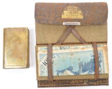 WW1 TRENCH ART BOOK CIGARETTE LIGHTER & 1924 WALLET