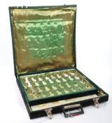 20TH CENTURY CASED ONYX CHESS SET