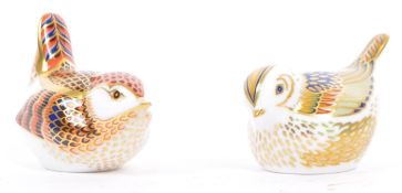 ROYAL CROWN DERBY PAPERWEIGHTS - QUAIL & GOLD CREST