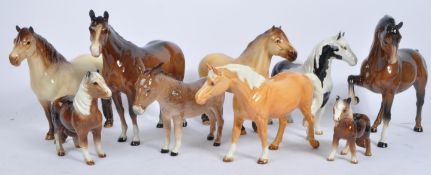COLLECTION OF VINTAGE 20TH CENTURY CERAMIC HORSE FIGURES
