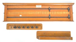 VINTAGE 20TH CENTURY BRISTOL OAK SNOOKER SCORING BOARD