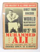 VINTAGE MID 20TH CENTURY ADERTISING MUHAMMED ALI SIGN