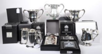 COLLECTION OF BRAND NEW BOXED PEWTER AND STAINLESS STEEL ITEMS