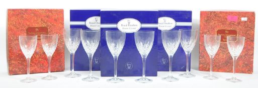 COLLECTION OF ROYAL DOULTON CRYSTAL DRINKING GLASS SETS