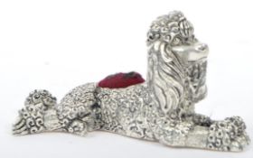 SILVER PLATED POODLE DOG PIN CUSHIONS