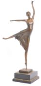 20TH CENTURY MODERNIST BALLERINA BRONZE SCULPTURE