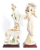 TWO VINTAGE CAPODIMONTE LADY FIGURINES - FLORENCE