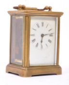 EARLY 20TH CENTURY FRENCH BRASS CASED CARRIAGE CLOCK