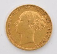 UNITED KINGDOM - VICTORIAN FULL GOLD SOVEREIGN COIN 1872