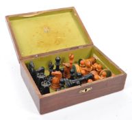 SET OF 20TH CENTURY CARVED WOODEN CHESS PIECES