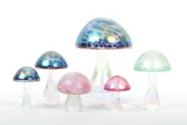 COLLECTION OF ART GLASS MUSHROOMS - JOHN DITCHFIELD
