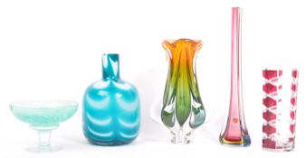 COLLECTION OF MID CENTURY ART GLASS - CHRIBSKA - BOHEMIAN