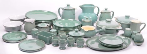 LARGE VINTAGE MANOR GREEN DENBY STONEWARE DINNER TEA SERVICE